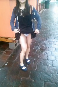 asian teen getting off in public